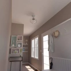 Saddle Creek 1 Light Brushed Nickel Mini Pendant with Seeded Glass Shade Kitchen Light by Hunter -Hunter Sales brushed nickel hunter pendant lights 19189 40 1000