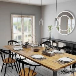 Lochemeade 1 Light Brushed Nickel Mini Pendant with Seeded Glass Shade Kitchen Light by Hunter -Hunter Sales brushed nickel hunter pendant lights 19200 40 1000