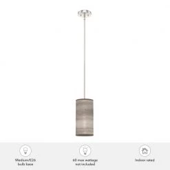 Solhaven 1-Light Brushed Nickel Island Mini-Pendant Light with Hardback Shade by Hunter -Hunter Sales brushed nickel hunter pendant lights 19239 c3 1000