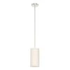 Solhaven 1-Light Brushed Nickel Island Mini-Pendant Light with Hardback Shade by Hunter -Hunter Sales brushed nickel hunter pendant lights 19240 64 1000
