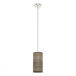 Solhaven 1-Light Brushed Nickel Island Mini-Pendant Light with Plastic Shade by Hunter