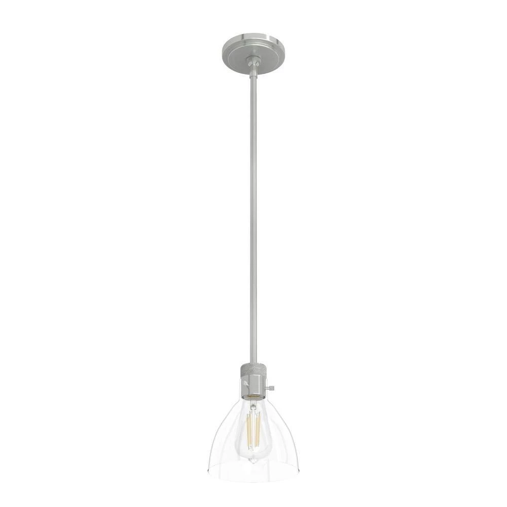 Van Nuys 1 Light Brushed Nickel Island Pendant Light with Glass Shade Dining Room Light by Hunter 10 Van Nuys 1 Light Brushed Nickel Island Pendant Light with Glass Shade Dining Room Light by Hunter - Image 8