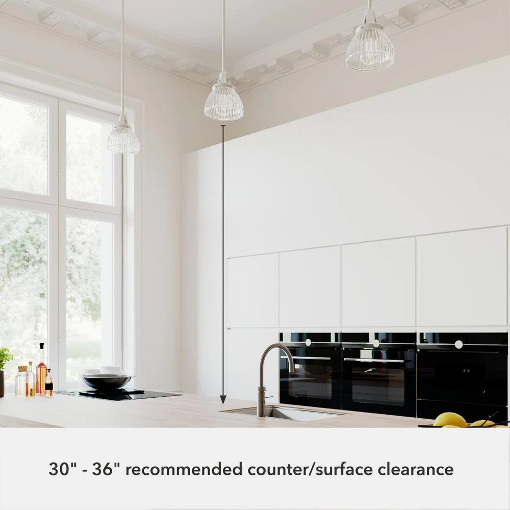 Cypress Grove 1 Light Brushed Nickel Island Pendant Light with Clear Holophane Glass Shade Dining Room Light by Hunter 9 Cypress Grove 1 Light Brushed Nickel Island Pendant Light with Clear Holophane Glass Shade Dining Room Light by Hunter - Image 7