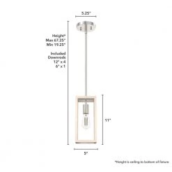 Squire Manor 1-Light Brushed Nickel Island Mini Pendant Light by Hunter -Hunter Sales brushed nickel hunter pendant lights 19770 1d 1000