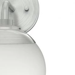 Hepburn 7 in. Brushed Nickel Sconce with Frosted Glass Shade Bathroom Light by Hunter -Hunter Sales brushed nickel hunter vanity lighting 19176 66 1000