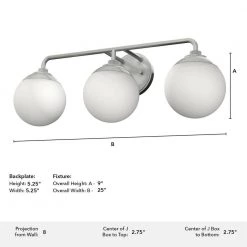 Hepburn 25 in. 3 Light Brushed Nickel Vanity Light with Frosted Glass Bathroom Light by Hunter -Hunter Sales brushed nickel hunter vanity lighting 19178 1d 1000
