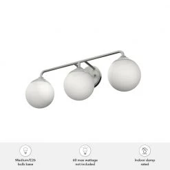 Hepburn 25 in. 3 Light Brushed Nickel Vanity Light with Frosted Glass Bathroom Light by Hunter -Hunter Sales brushed nickel hunter vanity lighting 19178 a0 1000