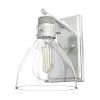 Van Nuys 1 Light Brushed Nickel Wall Sconce with Clear Glass Shade Bathroom Light by Hunter -Hunter Sales brushed nickel hunter vanity lighting 19300 64 1000