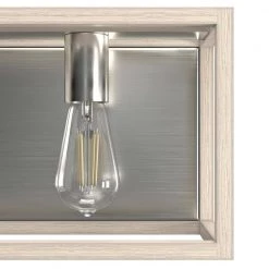 Squire Manor 17 in. 2-Light Brushed Nickel Vanity Light with Bleached Wood Frame by Hunter -Hunter Sales brushed nickel hunter vanity lighting 19672 a0 1000