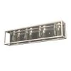 Squire Manor 33 in. 4-Light Brushed Nickel Vanity Light with Bleached Wood Frame by Hunter