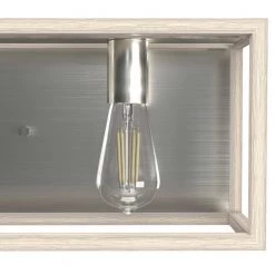 Squire Manor 33 in. 4-Light Brushed Nickel Vanity Light with Bleached Wood Frame by Hunter -Hunter Sales brushed nickel hunter vanity lighting 19676 a0 1000