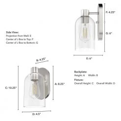 Lochemeade 1 Light Brushed Nickel Wall Sconce with Seeded Glass Shade Bathroom Light by Hunter 14 Lochemeade 1 Light Brushed Nickel Wall Sconce with Seeded Glass Shade Bathroom Light by Hunter -Hunter Sales brushed nickel hunter vanity lighting 19775 66 1000