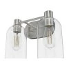 Lochemeade 12.5 in. 2 Light Brushed Nickel Vanity Light with Clear Seeded Glass Shades Bathroom Light by Hunter -Hunter Sales brushed nickel hunter vanity lighting 19778 64 1000