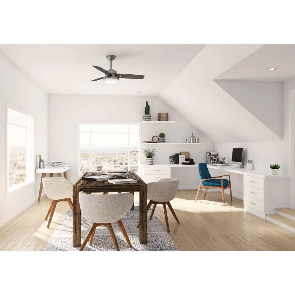 Sentinel 44 in. Indoor Brushed Slate Ceiling Fan with Remote with Light Kit by Hunter 7 Sentinel 44 in. Indoor Brushed Slate Ceiling Fan with Remote with Light Kit by Hunter - Image 5