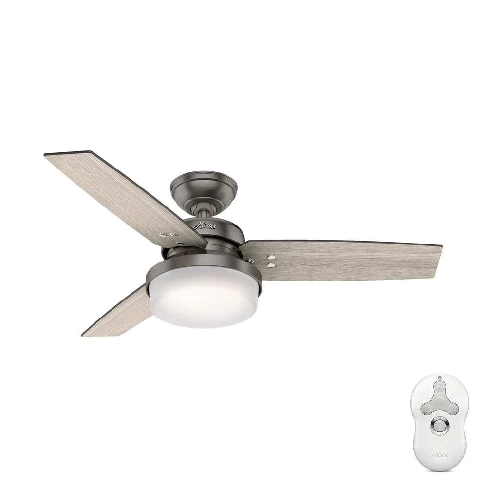 Sentinel 44 in. Indoor Brushed Slate Ceiling Fan with Remote with Light Kit by Hunter 3 Sentinel 44 in. Indoor Brushed Slate Ceiling Fan with Remote with Light Kit by Hunter
