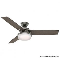 Sentinel 52 in. LED Indoor Brushed Slate Ceiling Fan with Light Kit and Universal Remote by Hunter -Hunter Sales brushed slate hunter ceiling fans with lights 59211 40 1000