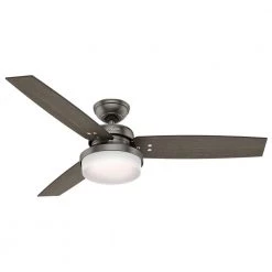 Sentinel 52 in. LED Indoor Brushed Slate Ceiling Fan with Light Kit and Universal Remote by Hunter -Hunter Sales brushed slate hunter ceiling fans with lights 59211 d4 1000