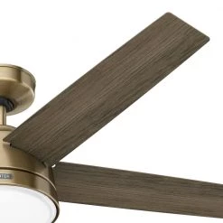 Lykke 52 in. Indoor Burnished Brass Ceiling Fan with Light Kit and Remote by Hunter -Hunter Sales burnished brass hunter ceiling fans with lights 51571 a0 1000