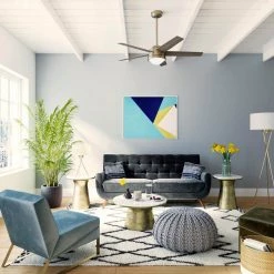 Lykke 52 in. Indoor Burnished Brass Ceiling Fan with Light Kit and Remote by Hunter -Hunter Sales burnished brass hunter ceiling fans with lights 51571 d4 1000