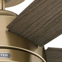 Erikson 52 in. Indoor Burnished Brass Ceiling Fan with Remote and Light Kit by Hunter -Hunter Sales burnished brass hunter ceiling fans with lights 51728 1f 1000