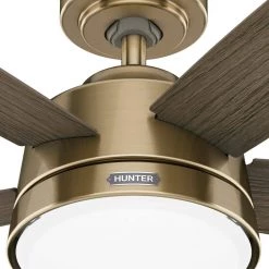 Erikson 52 in. Indoor Burnished Brass Ceiling Fan with Remote and Light Kit by Hunter -Hunter Sales burnished brass hunter ceiling fans with lights 51728 44 1000