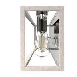 Squire Manor 33 in. 4-Light Chrome Vanity Light with Distressed White Frame by Hunter 15 Squire Manor 33 in. 4-Light Chrome Vanity Light with Distressed White Frame by Hunter -Hunter Sales chrome hunter vanity lighting 19037 c3 1000