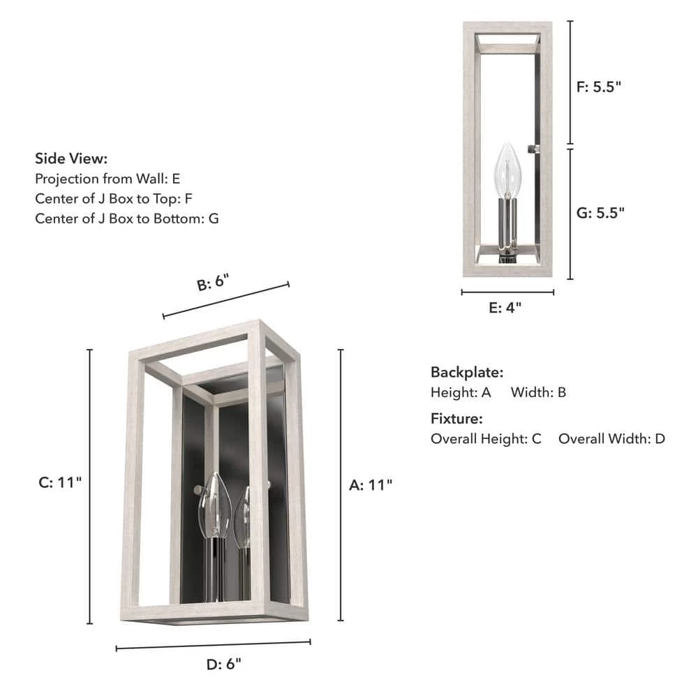 Squire Manor 1-Light Chrome Wall Sconce with Distressed White Frame by Hunter 7 Squire Manor 1-Light Chrome Wall Sconce with Distressed White Frame by Hunter - Image 5