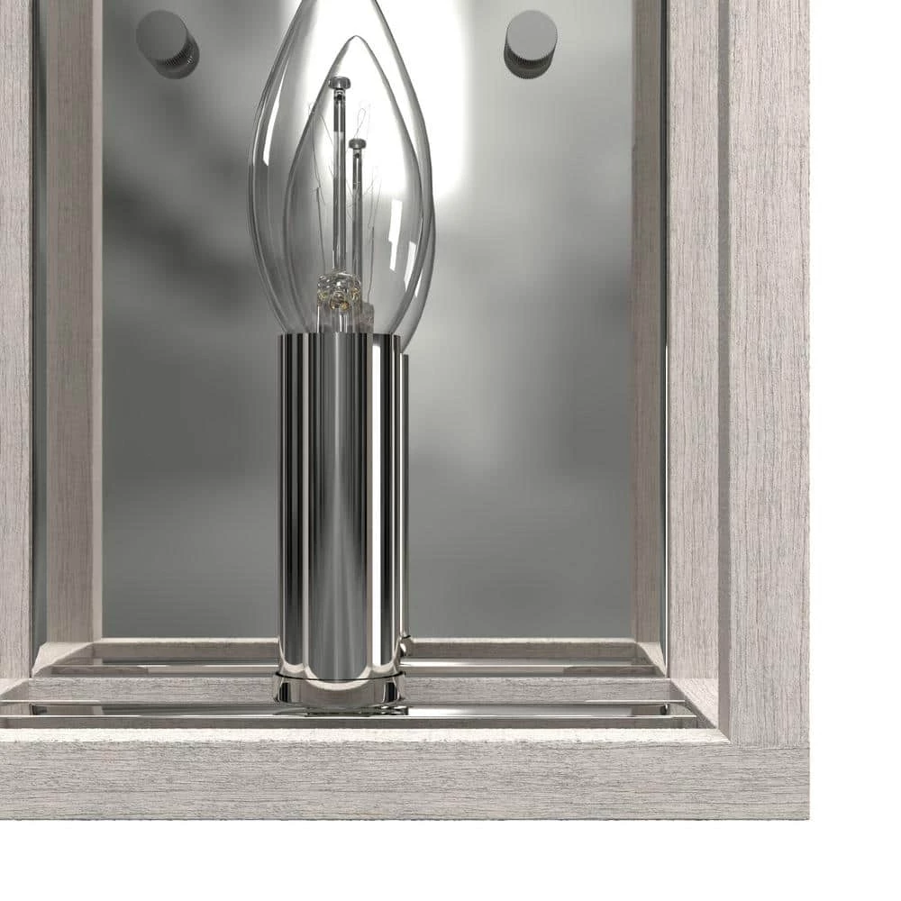 Squire Manor 1-Light Chrome Wall Sconce with Distressed White Frame by Hunter 6 Squire Manor 1-Light Chrome Wall Sconce with Distressed White Frame by Hunter - Image 4