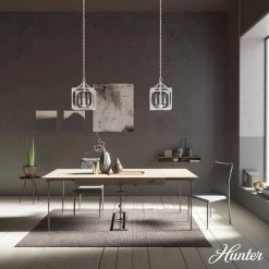 Highland Hill 4 Light Distressed White Island Pendant Light Dining Room Light by Hunter -Hunter Sales distressed white hunter chandeliers 19284 40 1000