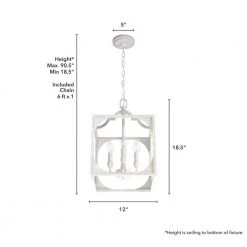 Highland Hill 4 Light Distressed White Island Pendant Light Dining Room Light by Hunter -Hunter Sales distressed white hunter chandeliers 19284 66 1000