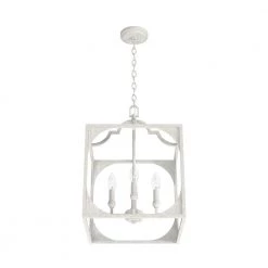 Highland Hill 4 Light Distressed White Island Pendant Light Dining Room Light by Hunter -Hunter Sales distressed white hunter chandeliers 19286 c3 1000