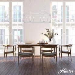 Highland Hill 8 Light Distressed White Candlestick Chandelier Kitchen Light by Hunter 14 Highland Hill 8 Light Distressed White Candlestick Chandelier Kitchen Light by Hunter -Hunter Sales distressed white hunter chandeliers 19290 40 1000