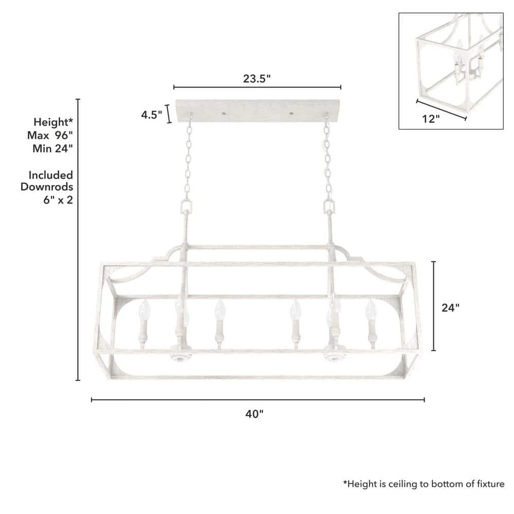 Highland Hill 8 Light Distressed White Candlestick Chandelier Kitchen Light by Hunter 9 Highland Hill 8 Light Distressed White Candlestick Chandelier Kitchen Light by Hunter - Image 7