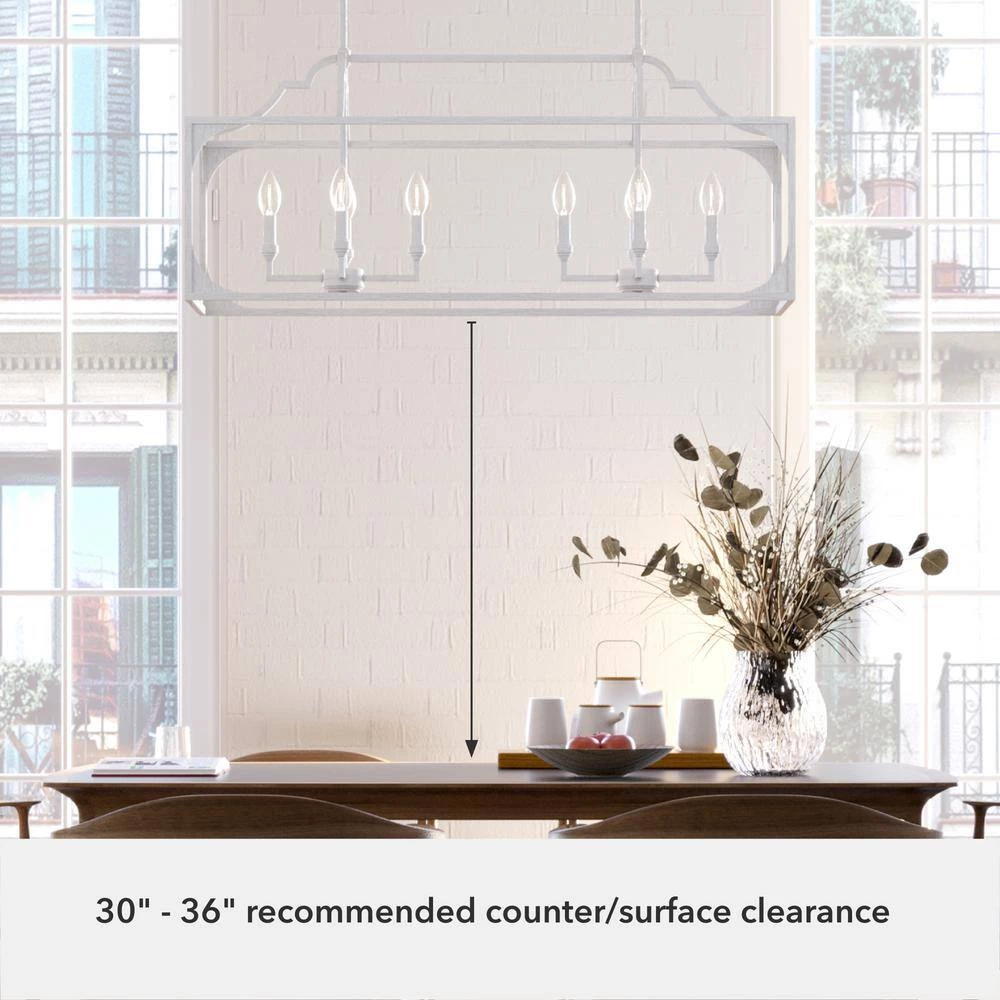 Highland Hill 8 Light Distressed White Candlestick Chandelier Kitchen Light by Hunter 10 Highland Hill 8 Light Distressed White Candlestick Chandelier Kitchen Light by Hunter - Image 8