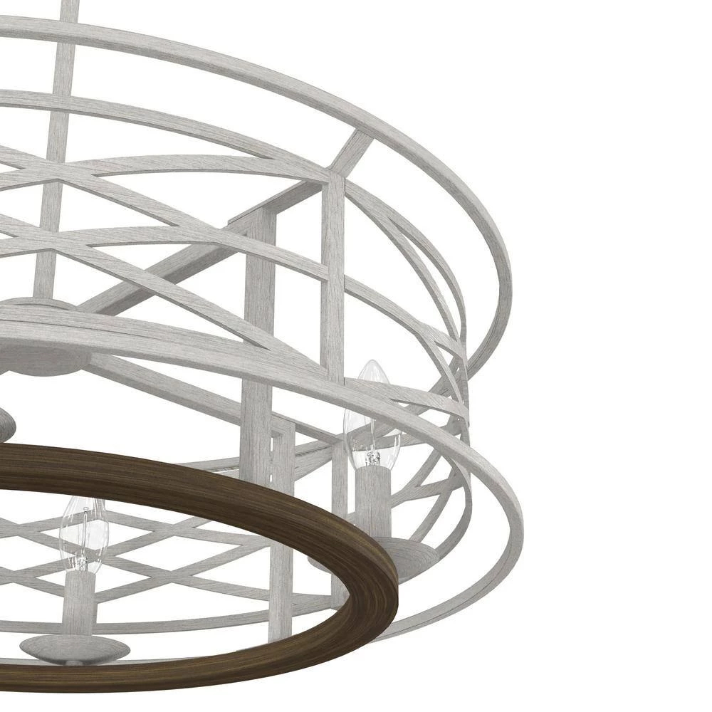 Langwood 4 Light Distressed White Candlestick Chandelier Dining Room Light by Hunter 6 Langwood 4 Light Distressed White Candlestick Chandelier Dining Room Light by Hunter - Image 4