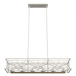 Langwood 6 Light Distressed White Basket Chandelier Kitchen Light by Hunter -Hunter Sales distressed white hunter chandeliers 19334 1f 1000