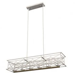 Langwood 6 Light Distressed White Basket Chandelier Kitchen Light by Hunter -Hunter Sales distressed white hunter chandeliers 19334 4f 1000