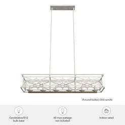 Langwood 6 Light Distressed White Basket Chandelier Kitchen Light by Hunter -Hunter Sales distressed white hunter chandeliers 19334 66 1000