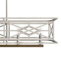 Langwood 6 Light Distressed White Basket Chandelier Kitchen Light by Hunter -Hunter Sales distressed white hunter chandeliers 19334 a0 1000