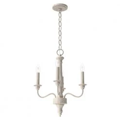 Teren 4 Light Distressed White Candlestick Chandelier Dining Room Light by Hunter