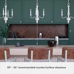 Teren 4 Light Distressed White Candlestick Chandelier Dining Room Light by Hunter -Hunter Sales distressed white hunter chandeliers 19854 77 1000