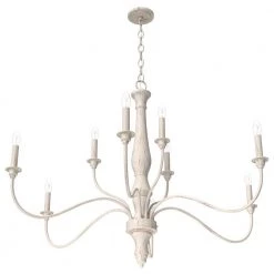 Teren 9 Light Distressed White Candlestick Chandelier Dining Room Light by Hunter -Hunter Sales distressed white hunter chandeliers 19856 c3 1000