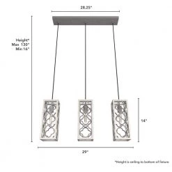Gablecrest 3 Light Distressed White Linear Chandelier with Metal Shades Kitchen Light by Hunter -Hunter Sales distressed white hunter chandeliers 19949 66 1000