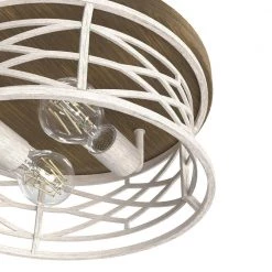 Langwood 13.25 in. 2 Light Distressed White Flush Mount Bathroom Light by Hunter -Hunter Sales distressed white hunter flush mount lights 19338 a0 1000