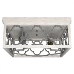 Gablecrest 13.5 in. 2-Light Distressed White Flush Mount by Hunter