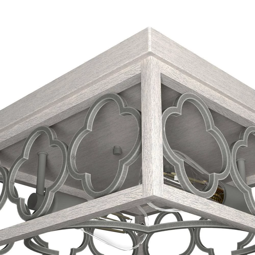 Gablecrest 13.5 in. 2-Light Distressed White Flush Mount by Hunter 6 Gablecrest 13.5 in. 2-Light Distressed White Flush Mount by Hunter - Image 4