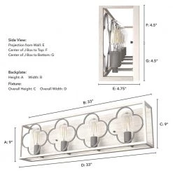 Gablecrest 33 in. 4-Light Distressed White Vanity Light by Hunter -Hunter Sales distressed white hunter vanity lighting 19399 66 1000