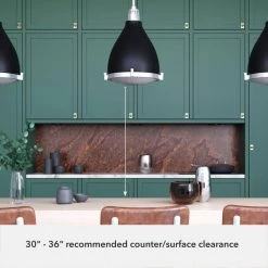 Bluff View 3 Light Flat Matte Black Island Pendant Light with Metal Shade Dining Room Light by Hunter -Hunter Sales flat matte black hunter chandeliers 19212 77 1000