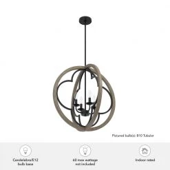 Gablecrest 4 Light French Oak Geometric Pendant Light Kitchen Light by Hunter -Hunter Sales french oak hunter chandeliers 19097 1d 1000