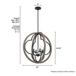 Gablecrest 4 Light French Oak Geometric Pendant Light Kitchen Light by Hunter -Hunter Sales french oak hunter chandeliers 19097 66 1000